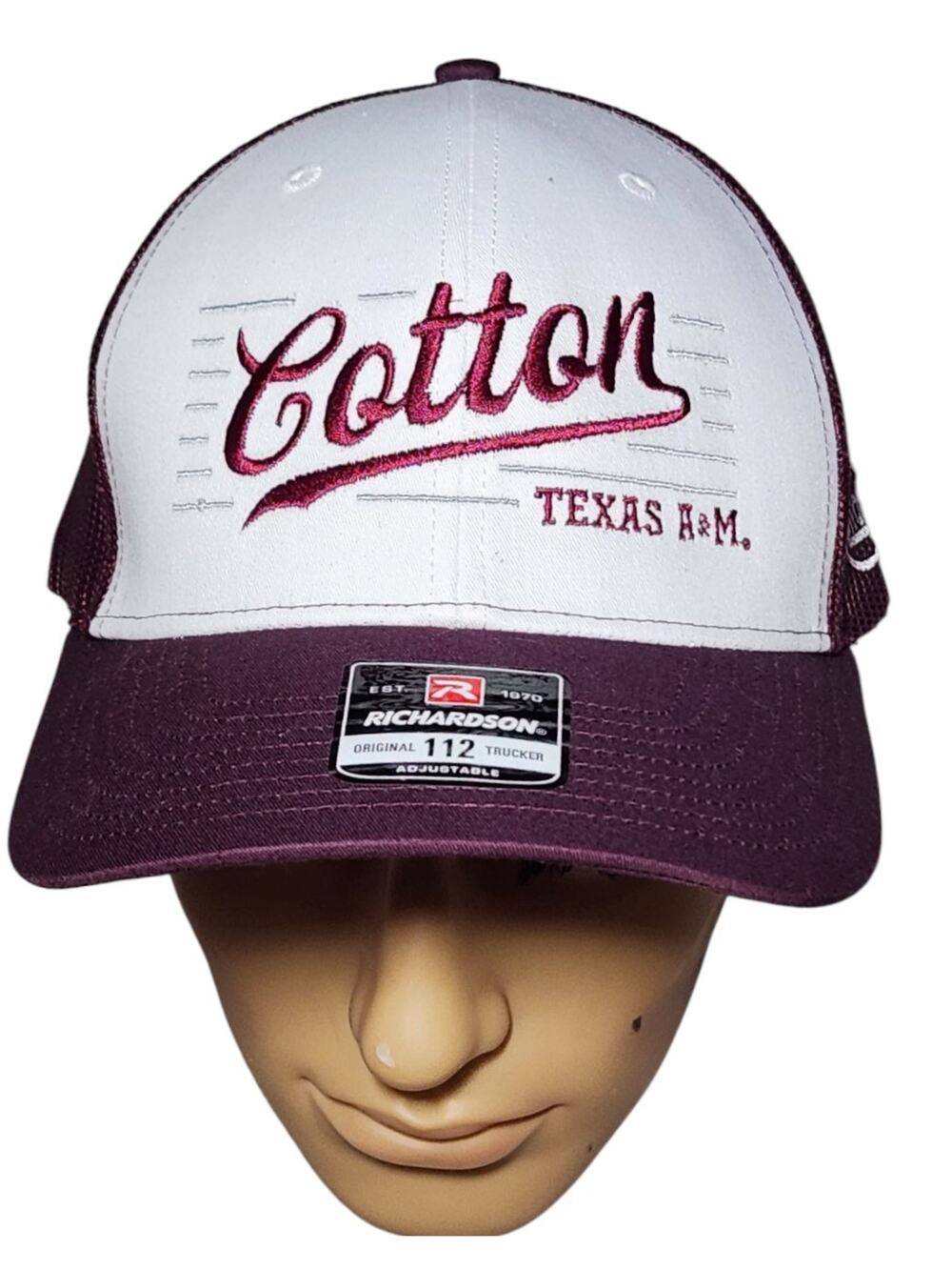Texas A&M Aggies COTTON Trucker Hat Mesh Snapback Cap Richardson NEW